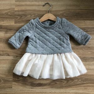 Baby Gap Girls Tulle Dress 3-6M Grey Ivory